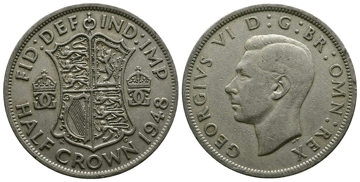 Великобритания 1/2 кроны 1947 Георг VI (1936-1952) KM 866, Spink 4101 медно-никель 4607-742