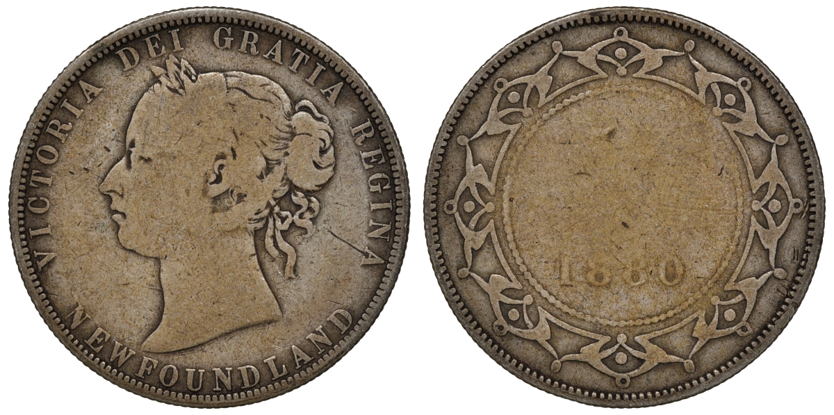Ньюфаундленд 50 центов 1880 Виктория (1837-1901) KM 6 серебро    4044-1335