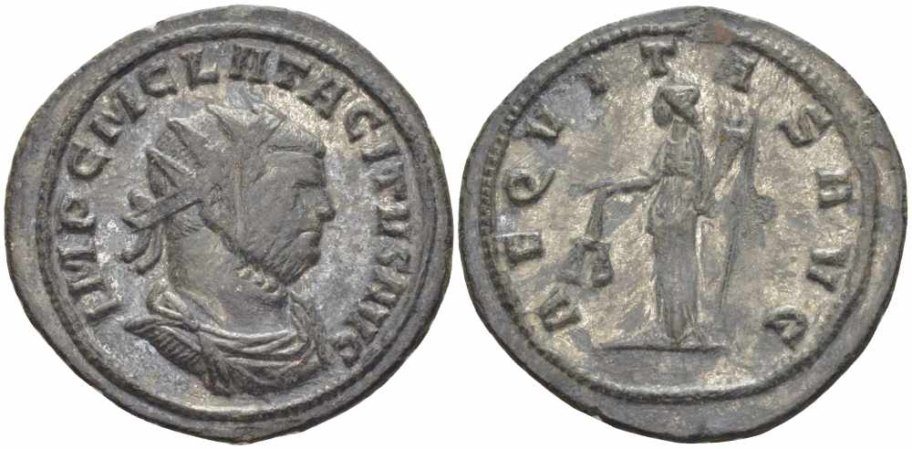 Римская Империя аврелианиан 275 Тацит AEQVITAS AVG Сисция Good Very fine RIC 181 бронза, серебрение 1073-16-114