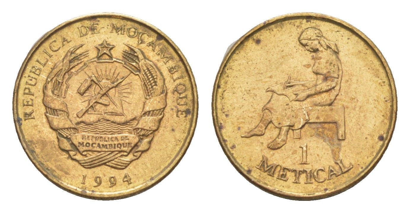 Мозамбик 1 метикал 1994 KM 115 сталь плакированная латунью aUNC 4644-832