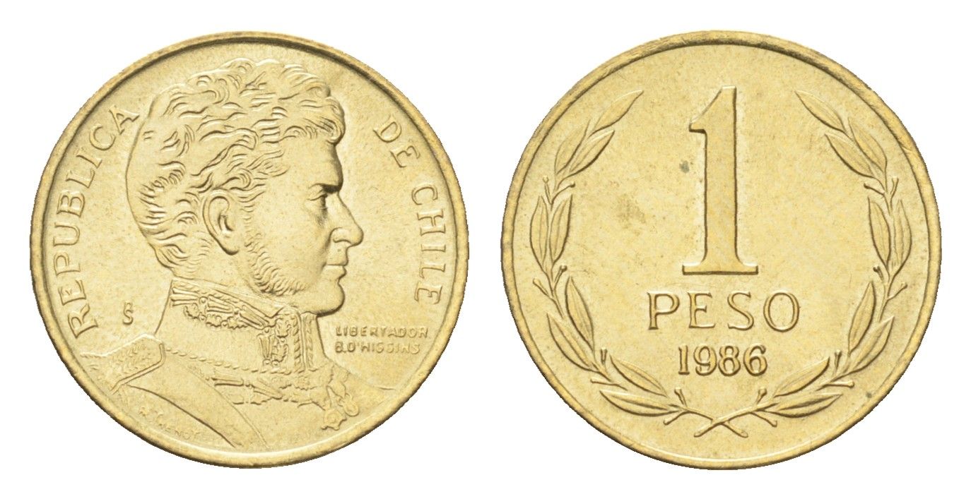 Чили 1 песо 1986 KM 216 алюминиевая бронза UNC 4664-118