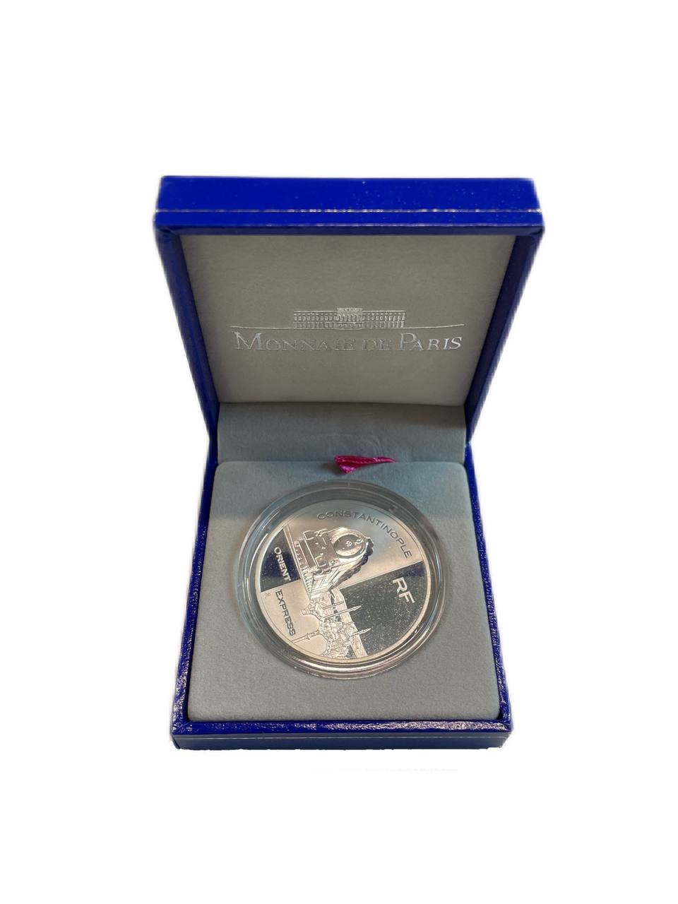 Франция 1 1/2 евро 2003 серия история путешествий, восточный экспресс, в оригинальной коробке KM 2006 серебро  PROOF  3-4-6-05