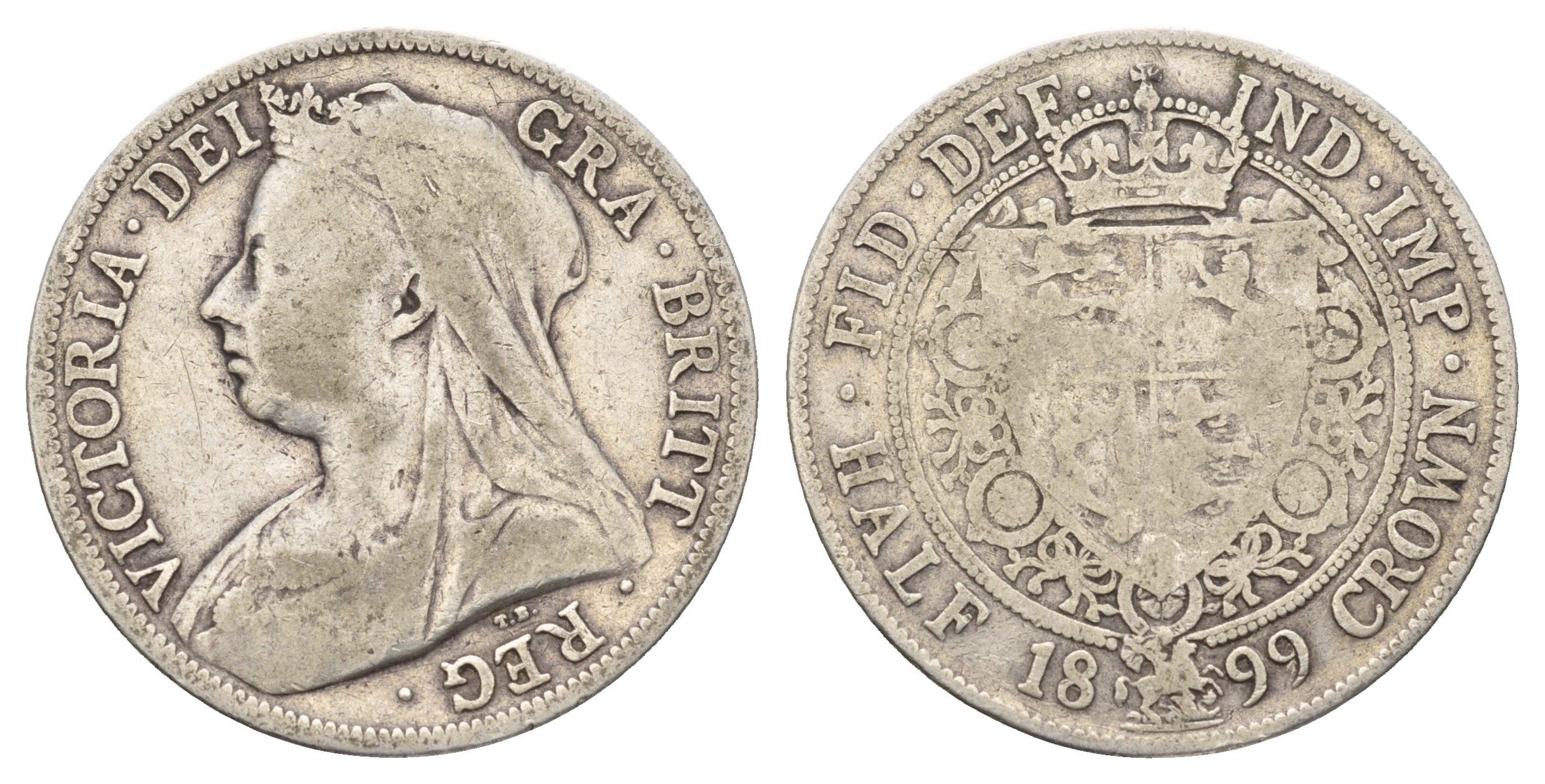 Великобритания 1/2 кроны 1899 Виктория (1837-1901) KM 782, Spink 3938 серебро 413-3743