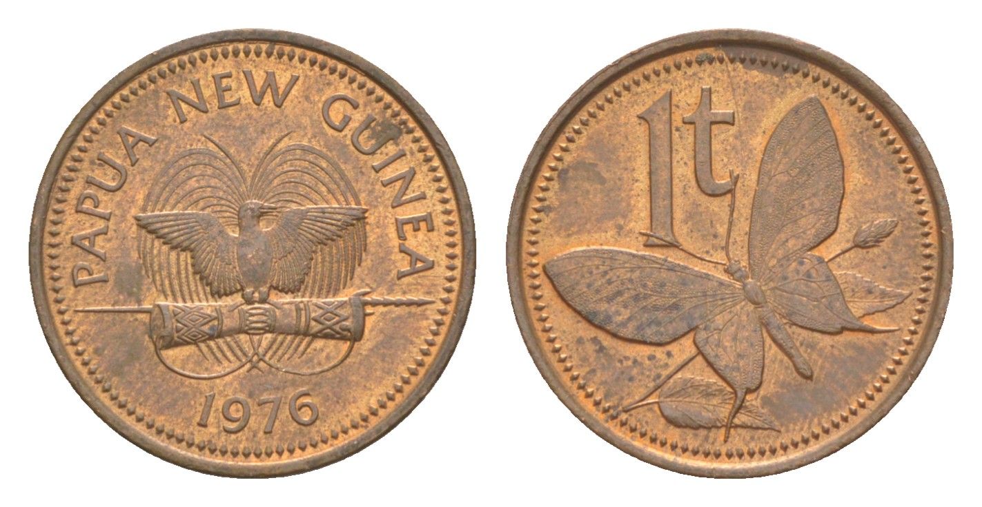 Папуа - Новая Гвинея 1 тойя 1976 KM 1 бронза aUNC 4651-836