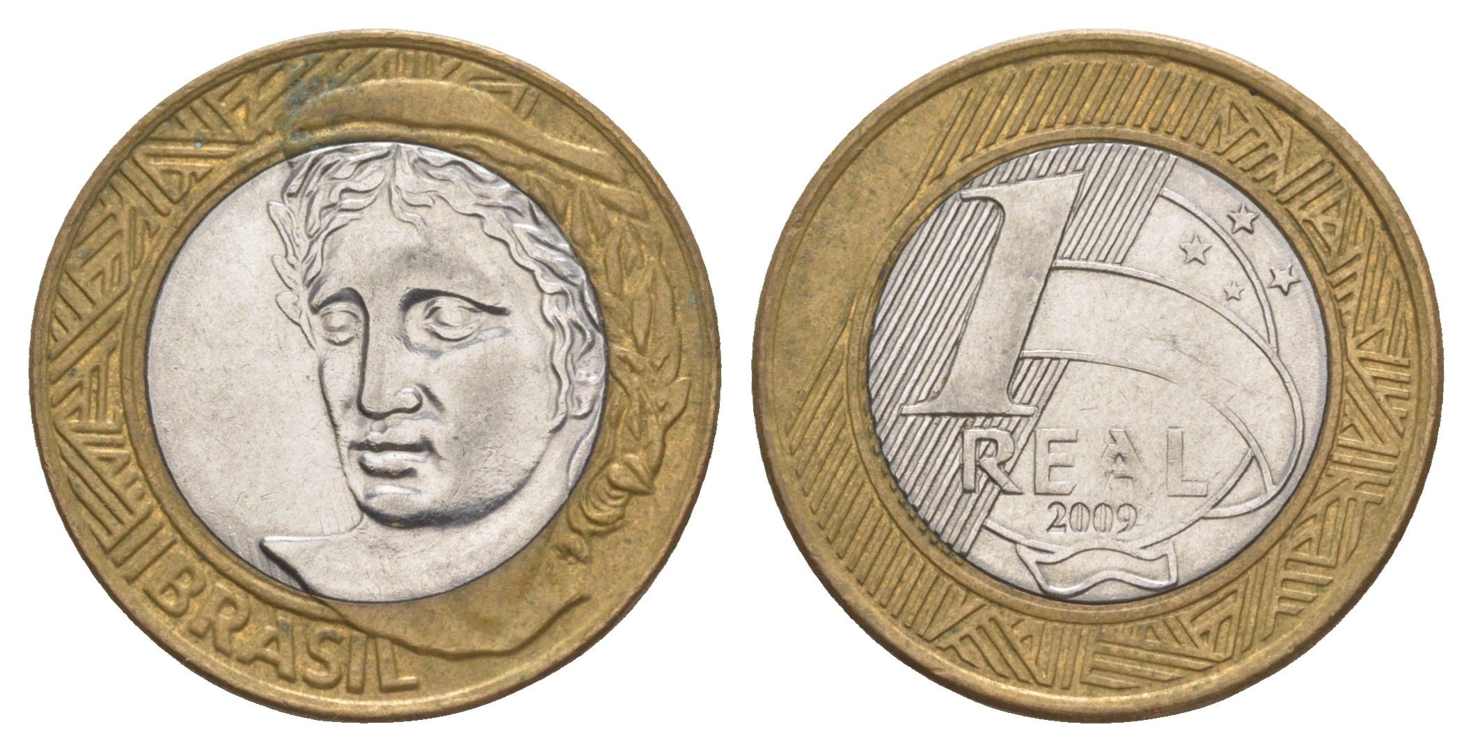 Бразилия 1 реал 2009 KM 652a биметалл UNC 4646-127