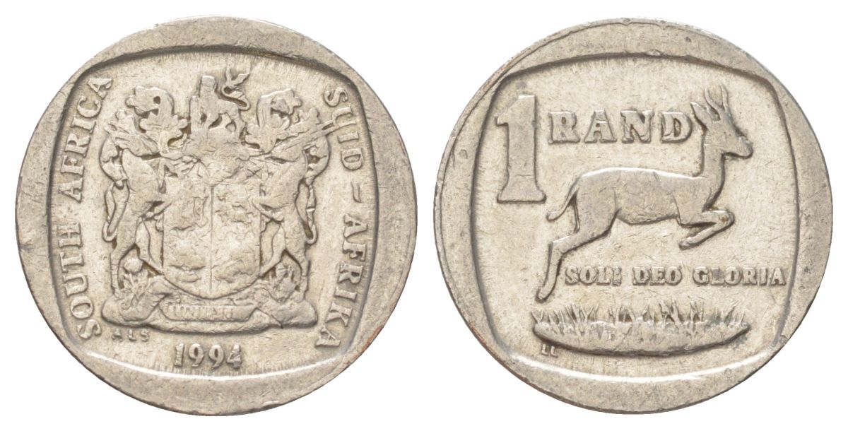 ЮАР 1 ранд 1994 KM 138 медь плакированная никелем 4627-267