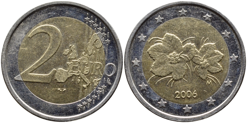 ФИНЛЯНДИЯ 2 ЕВРО 2006 KM 105 биметалл 4390-1241