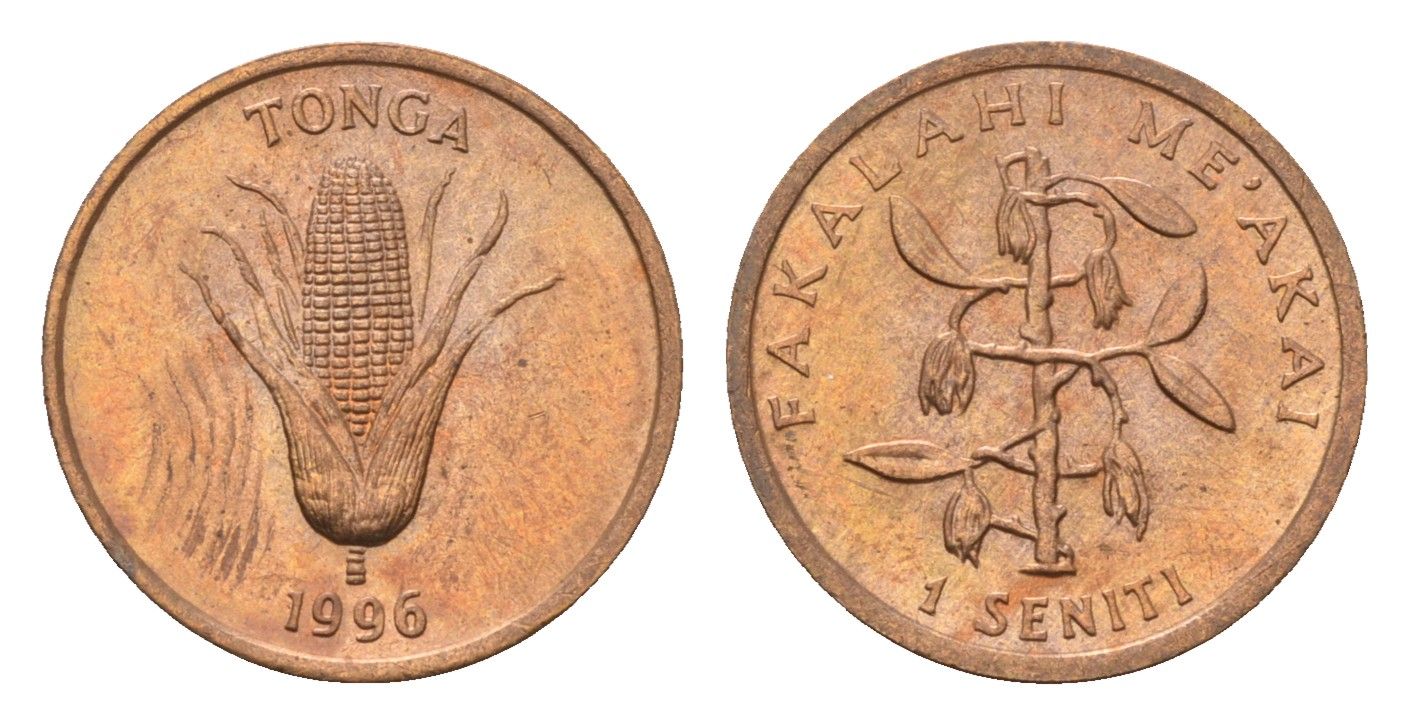 Тонга 1 сенити 1996 KM 66 бронза UNC 4387-515