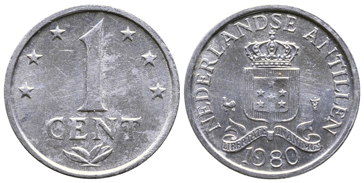 Нидерландские Антилы 1 цент 1980 Беатрикс (1980-2013) KM 8а алюминий 4383-126