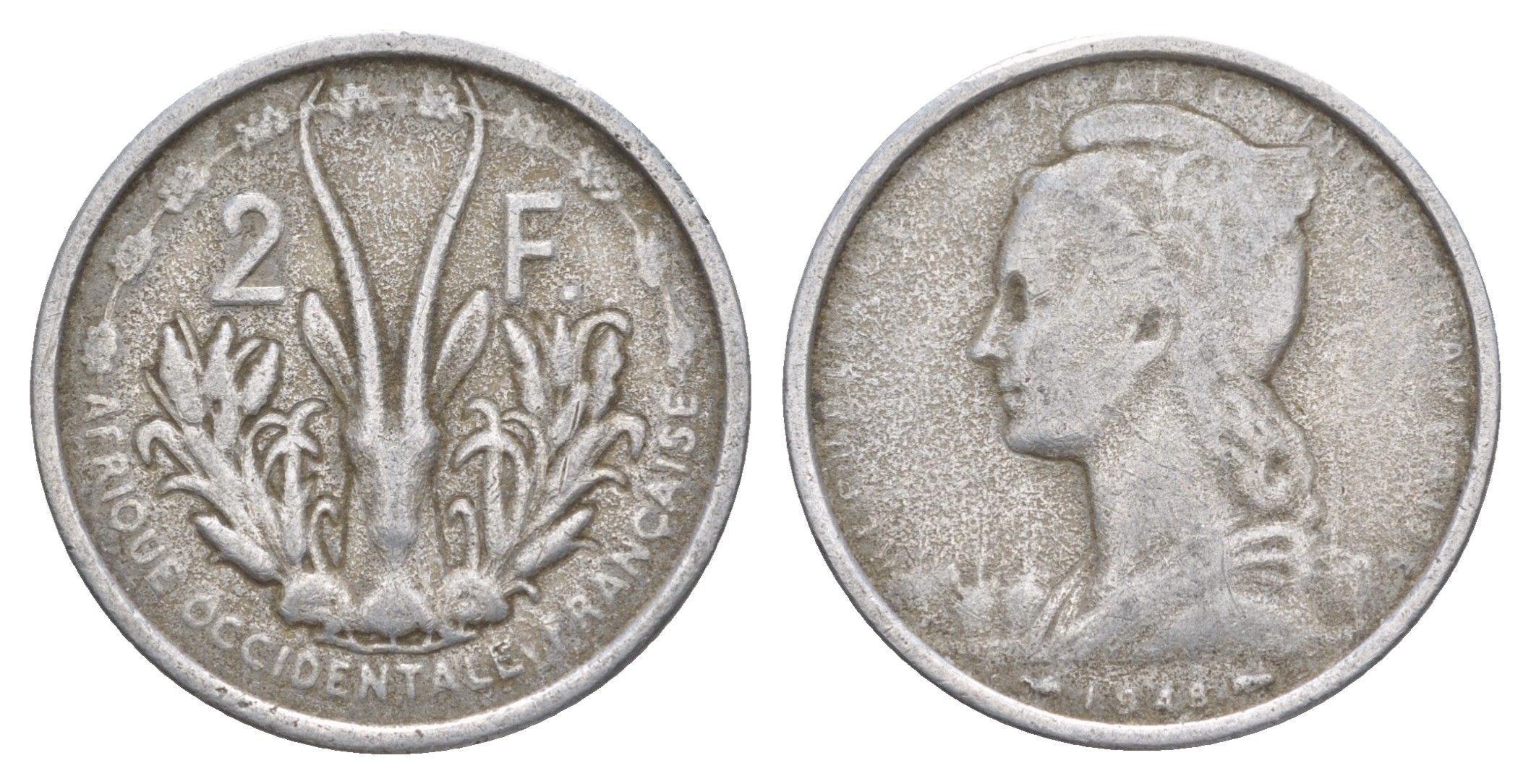 Французская Западная Африка 2 франка 1948 KM 4 алюминий 4150-1146