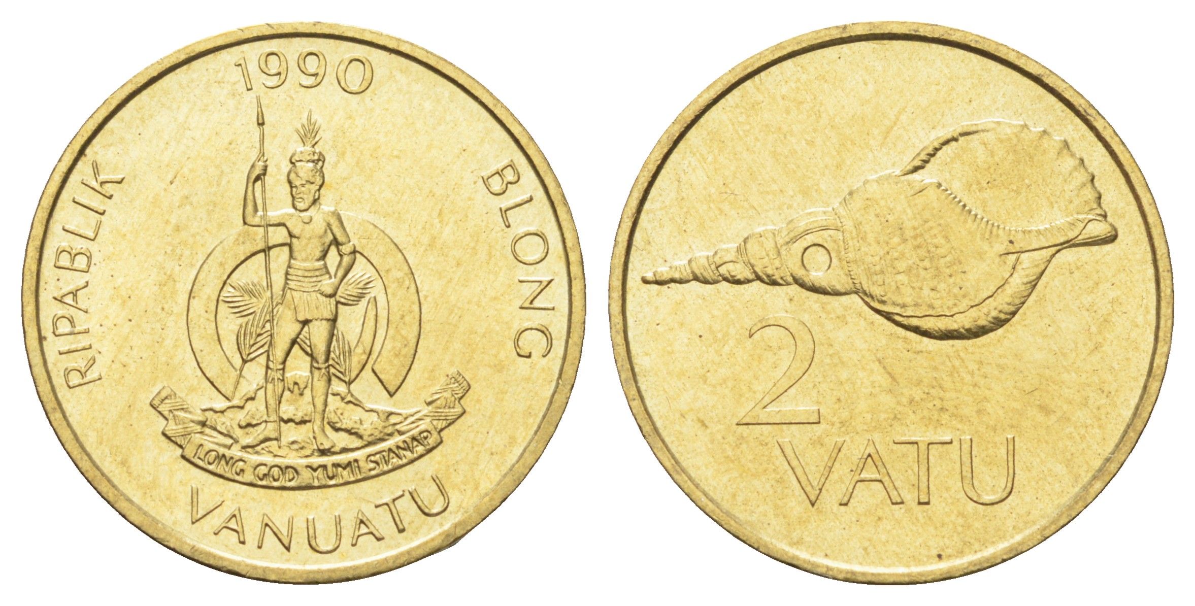 Вануату 2 вату 1990 KM 4 медь алюминий никель UNC 4697-964