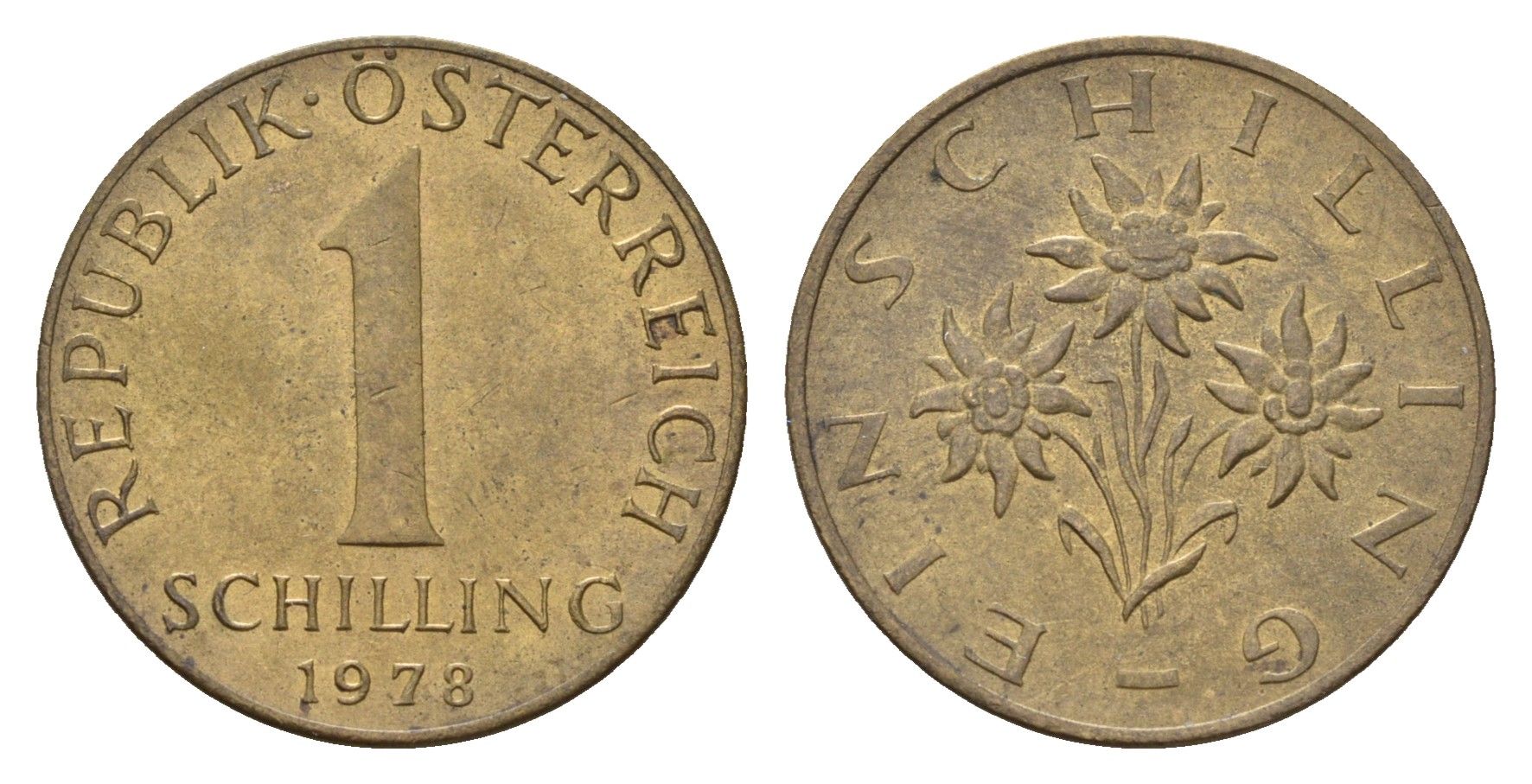 Австрия 1 шиллинг 1978 KM 2886 алюминиевая бронза 4671-636