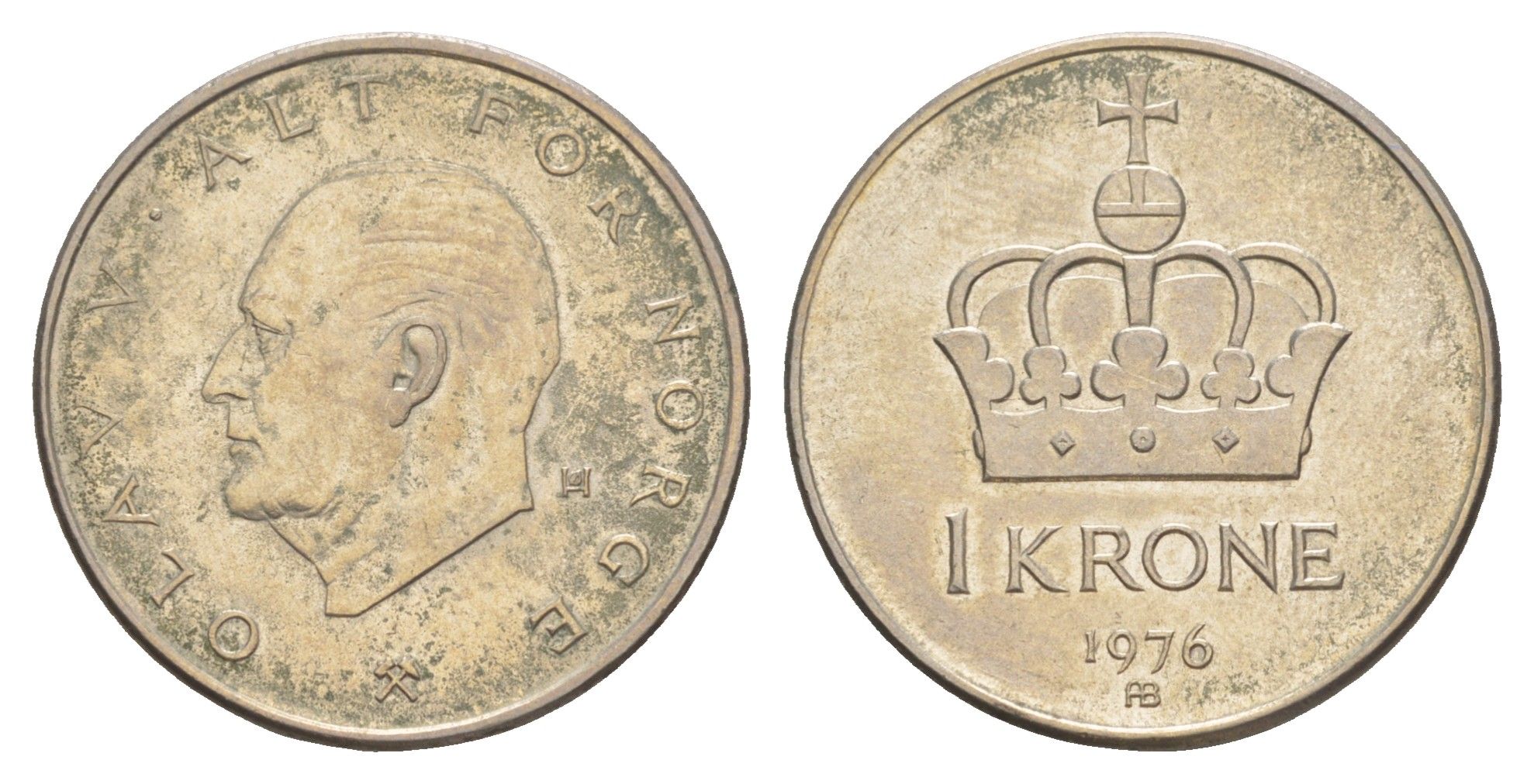 Норвегия 1 крона 1976 Улаф V (1958-1991) KM 419 медно-никель aUNC 4646-1016