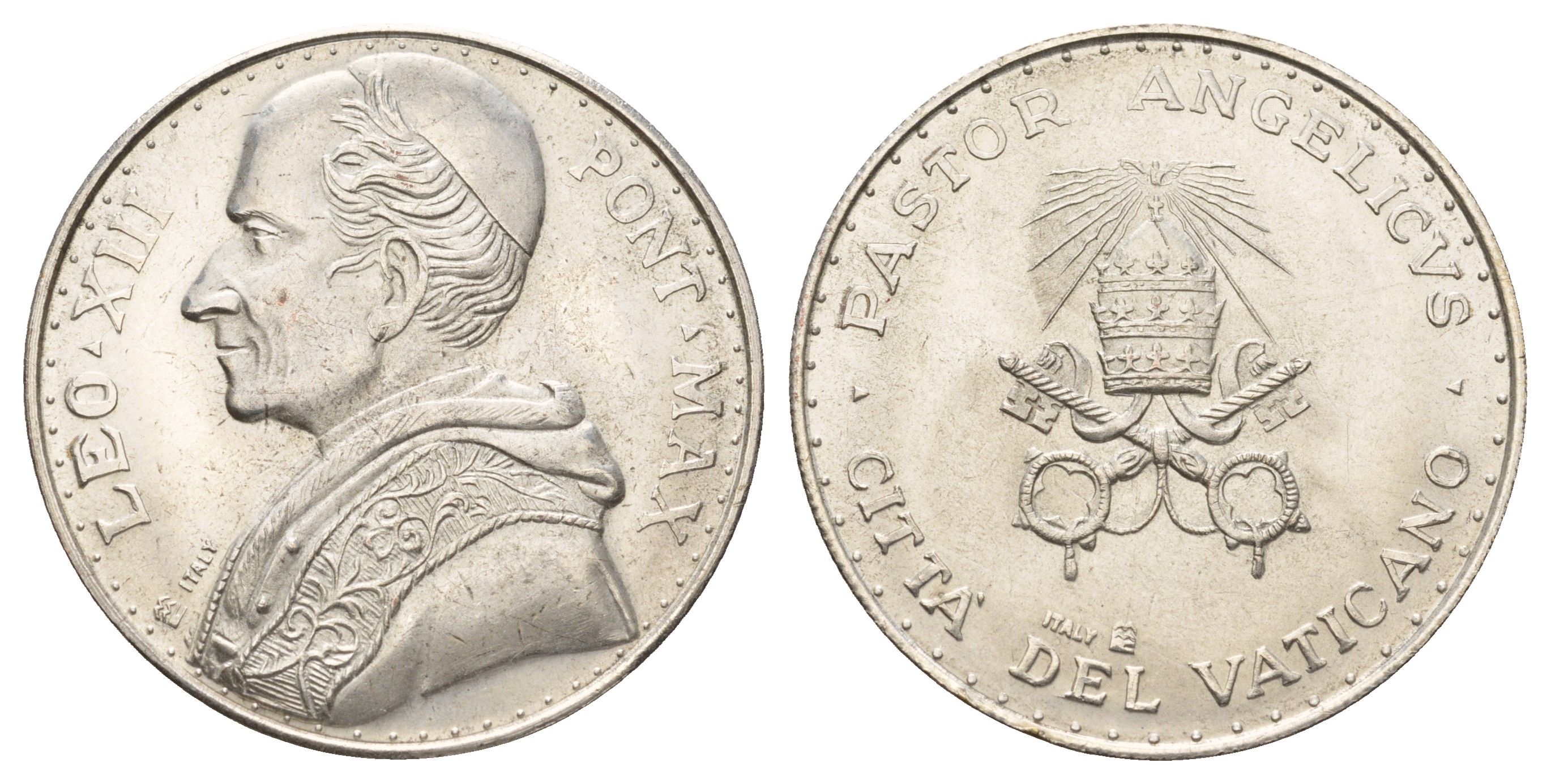 Ватикан медаль "Лев XIII" ND (1975) диаметр 35 мм, вес 16,2 гр бронза плакированная серебро 4667-1116