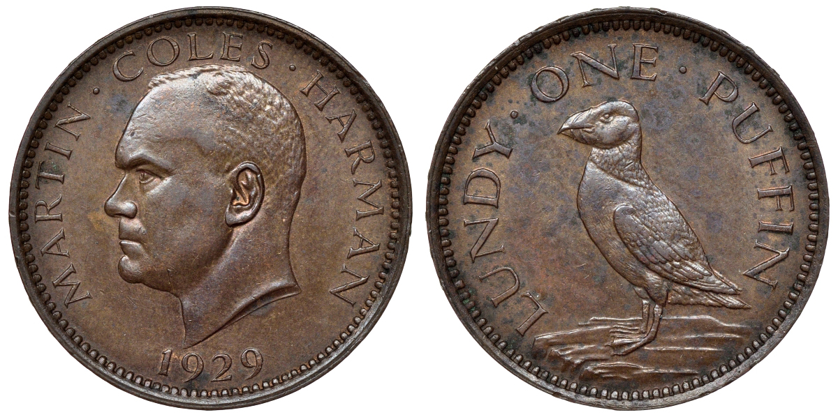 Остров Ланди 1 паффин 1929 Мартин Колес Харман KM Tn 2, Seaby 7850 бронза    1531-323