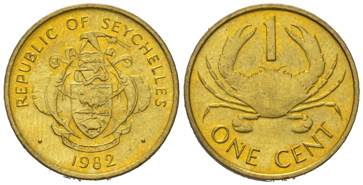Сейшельские Острова (Сейшелы) 1 цент 1982 KM 46 латунь UNC 192-459