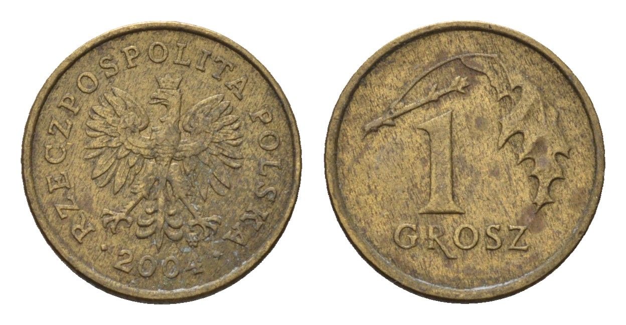 Польша 1 грош 2004 Y 276 марганец латунь 4684-952