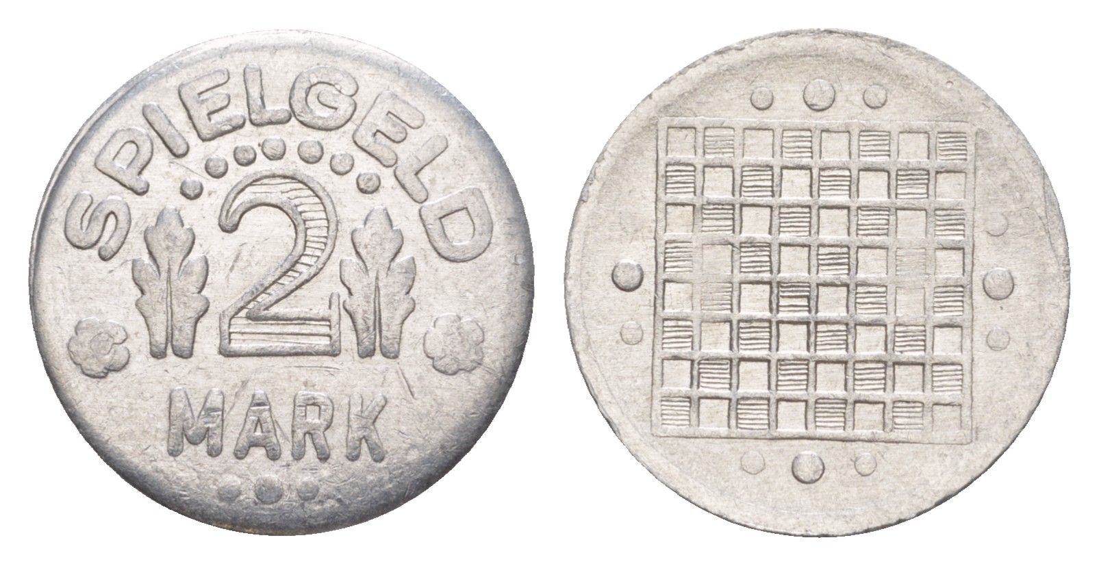 Германия игровой жетон в 2 марки ND разновидность - Глобус, вес 0,8 гр, диаметр 20 мм алюминий UNC 4636-961