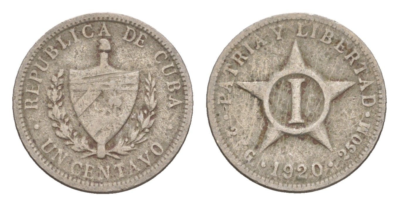 Куба 1 сентаво 1920 KM 9.1 медно-никель 4655-857