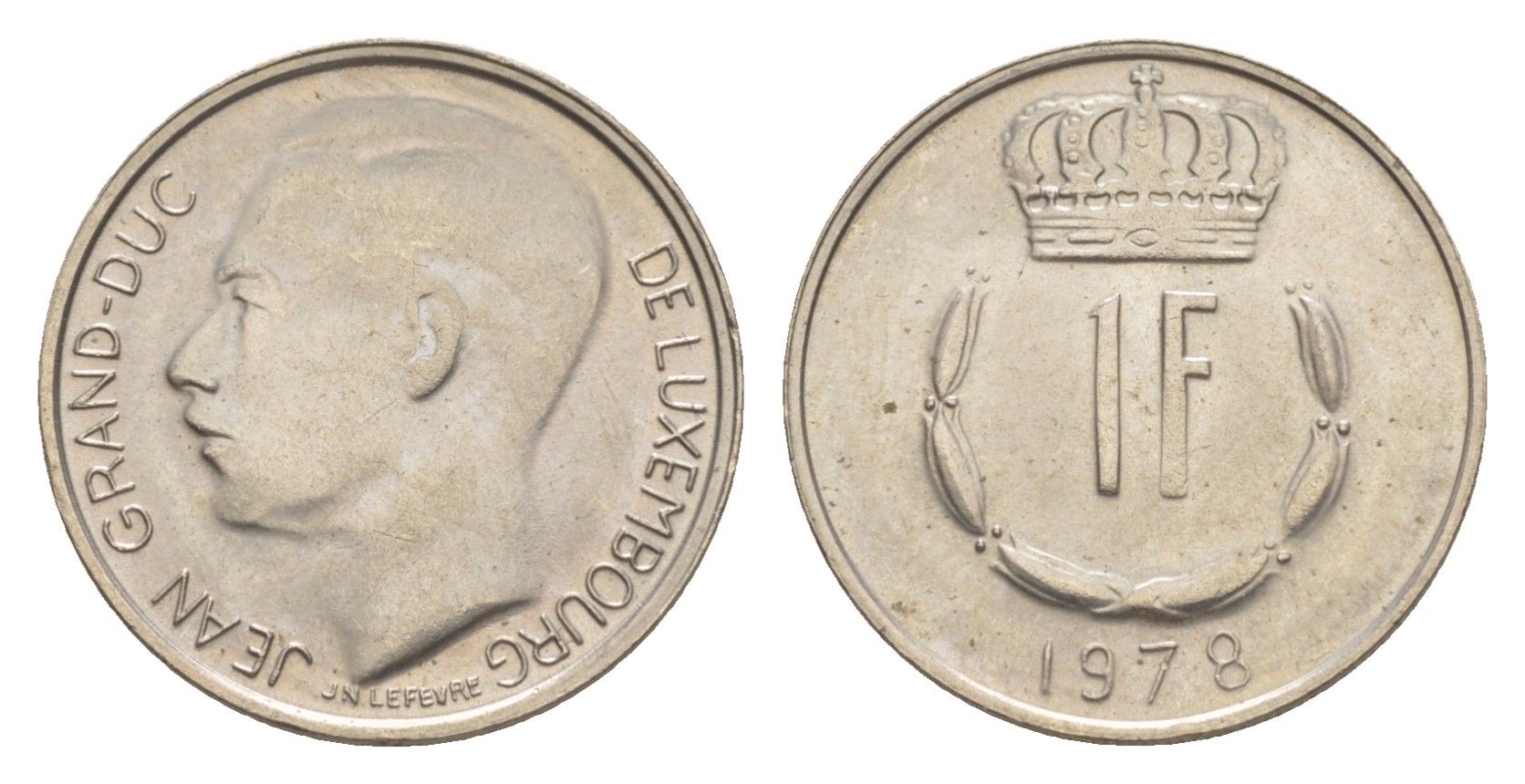 Люксембург 1 франк 1978 Герцог Жан (1964-1999) KM 55 медно-никель 4643-543