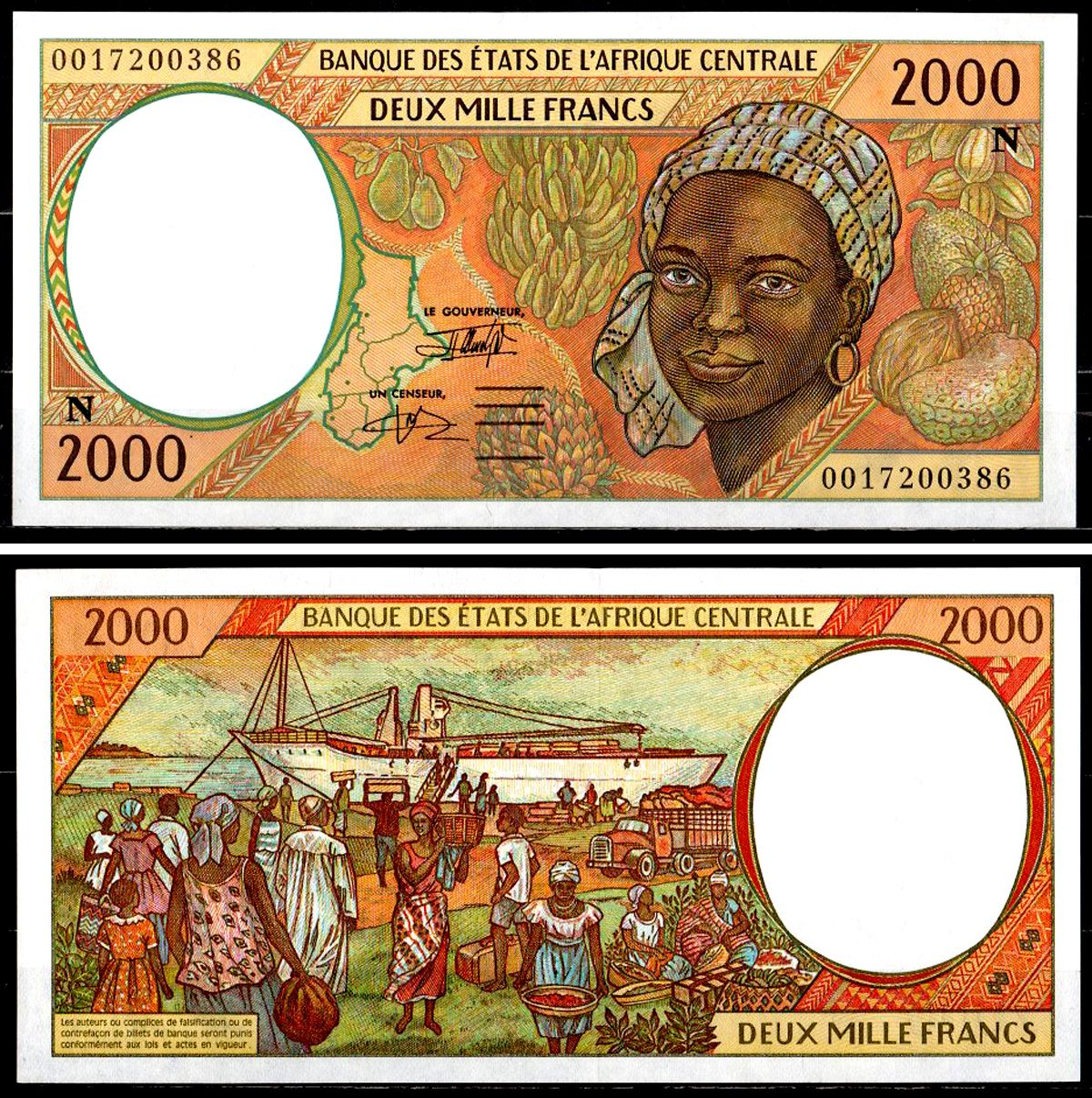 Экваториальная Гвинея 2000 франков 2000 Банк государств Центральной Африки Pick 503N g бумага UNC (пресс) 7548-44-3-1
