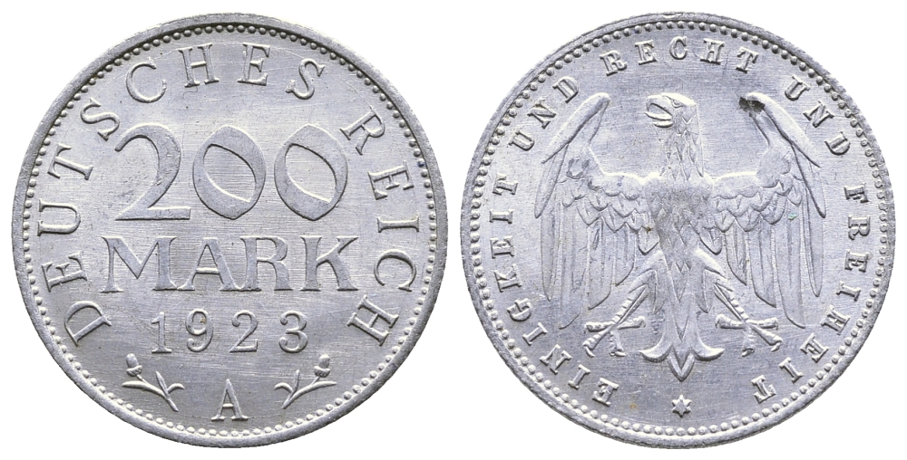 ГЕРМАНИЯ 200 МАРОК 1923 A KM 35, J. 304 алюминий 4380-444