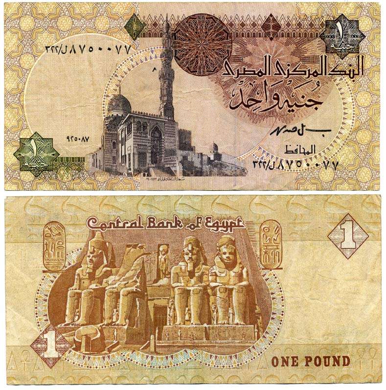 ЕГИПЕТ 1 ФУНТ 1993-2001 ПОДПИСЬ 19 Pick 50е бумага 6262-31-3-2