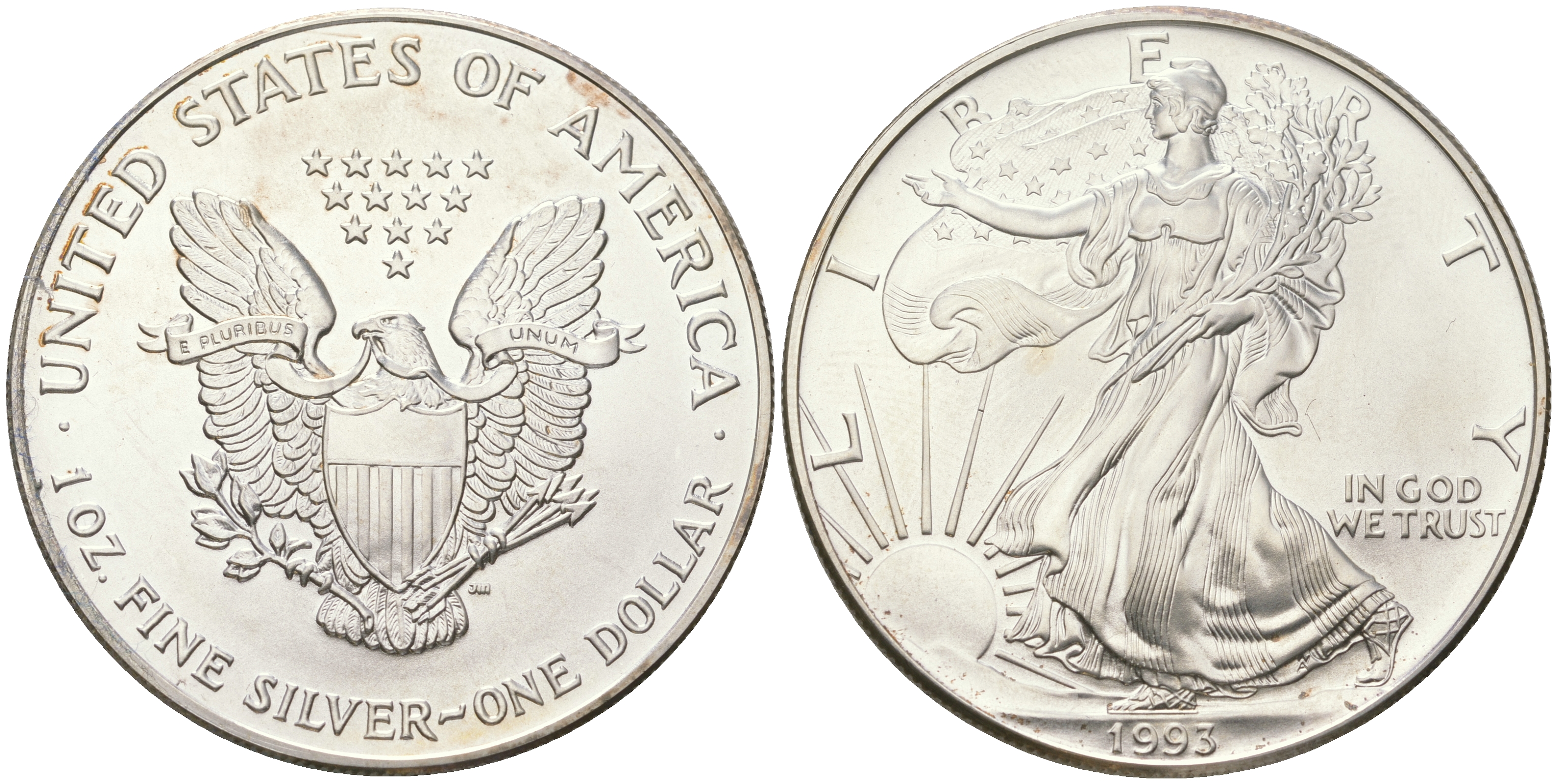 США 1 доллар 1993 шагающая свобода KM 273 серебро UNC   4552-713