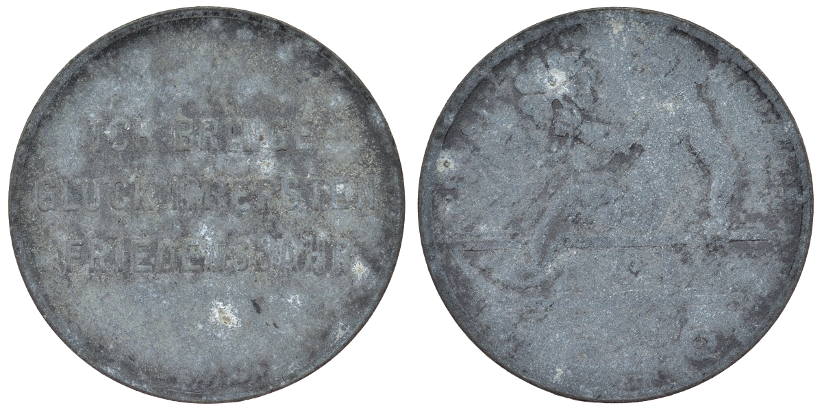 Австрия жетон 1946 удачи в первом году свободы, ребенок с клевером на санках цинк 4121-137