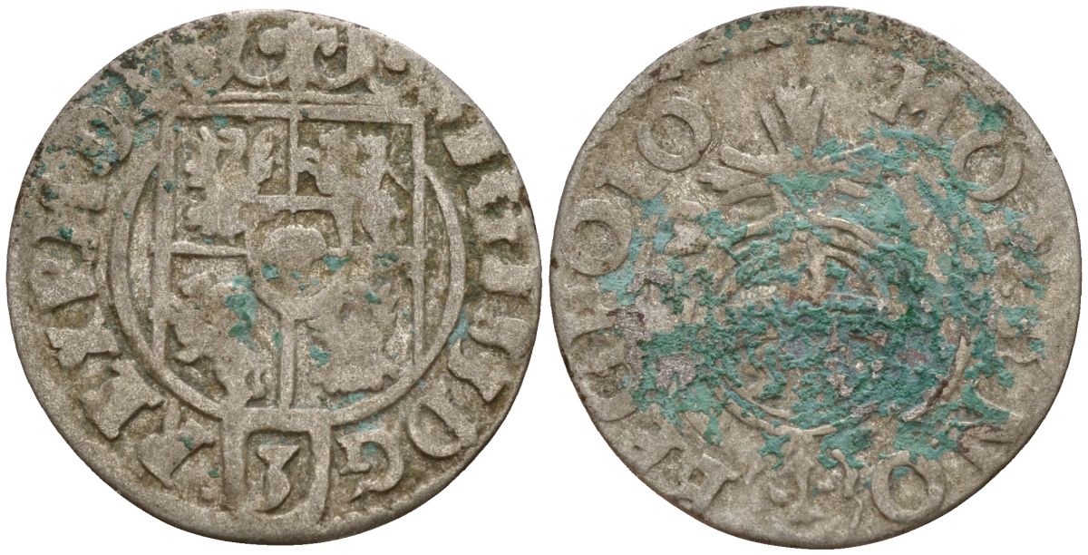 Польша 3 полкера (3 полторака - 1 крейцер) ND (1620-1627) Сигизмунд III Ваза (1587-1632) KM 41 серебро 4158-764