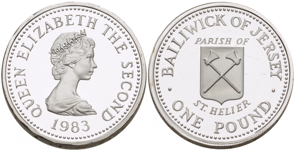 Джерси 1 фунт 1984 приход СЕНТ-БРЕЛАД, тираж 2500 экземпляров KM 61 а серебро PROOF 650-1215