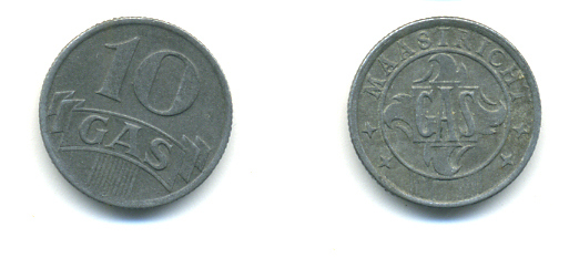 Нидерланды, Харлинген жетон на газ в 10 центов ND (1942) 83-734