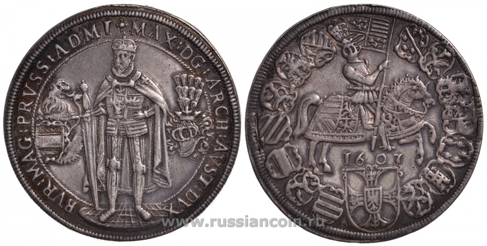 Австрия, Священная Римская империя 1 талер 1603 эрцгерцорг Максимилиан Dav. 5848 серебро 00-000-00