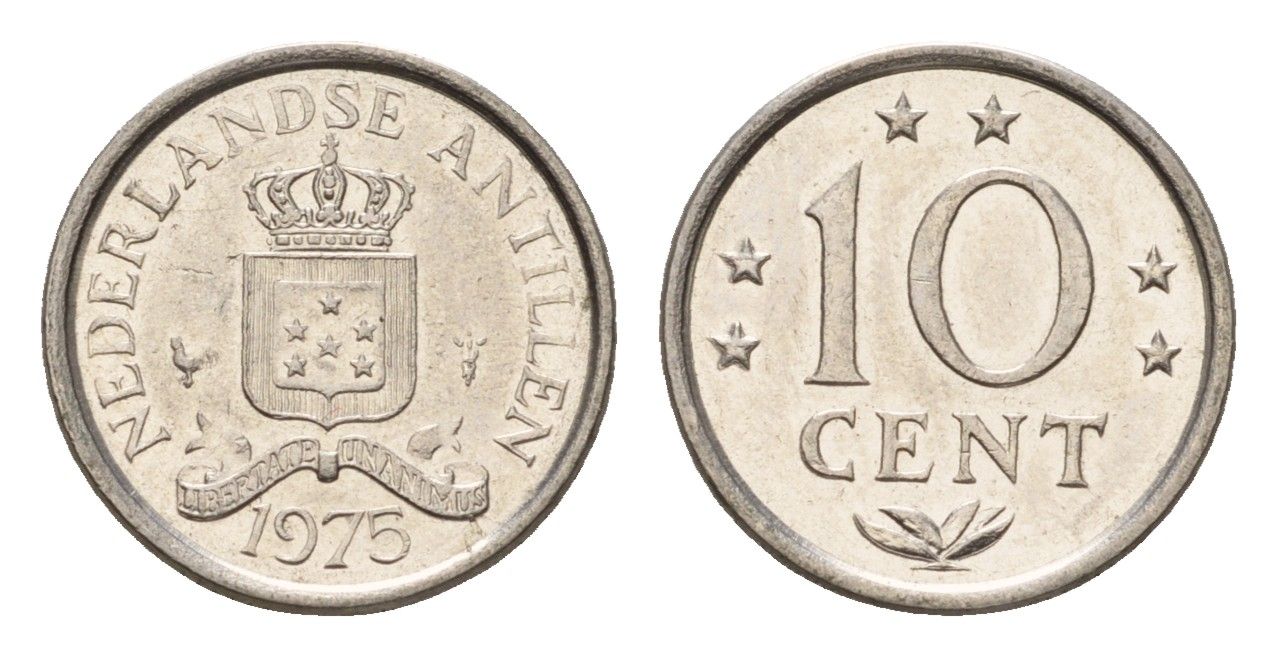 Нидерландские Антильские острова (Нидерландские Антилы) 10 центов 1975 Юлиана (1948-1980) KM 10 никель 4669-1268
