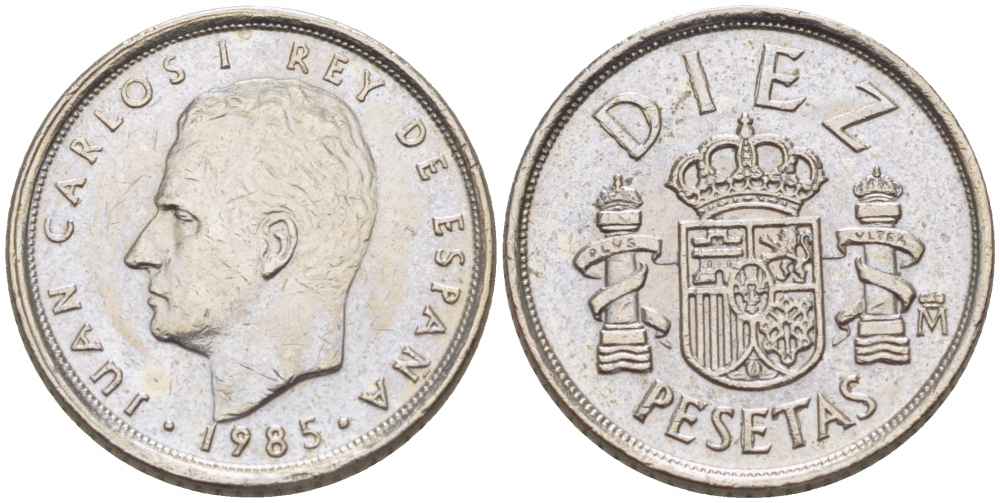 ИСПАНИЯ 10 ПЕСЕТ 1984 ХУАН КАРЛОС I (1975-) KM 827 медно-никель 3309-318