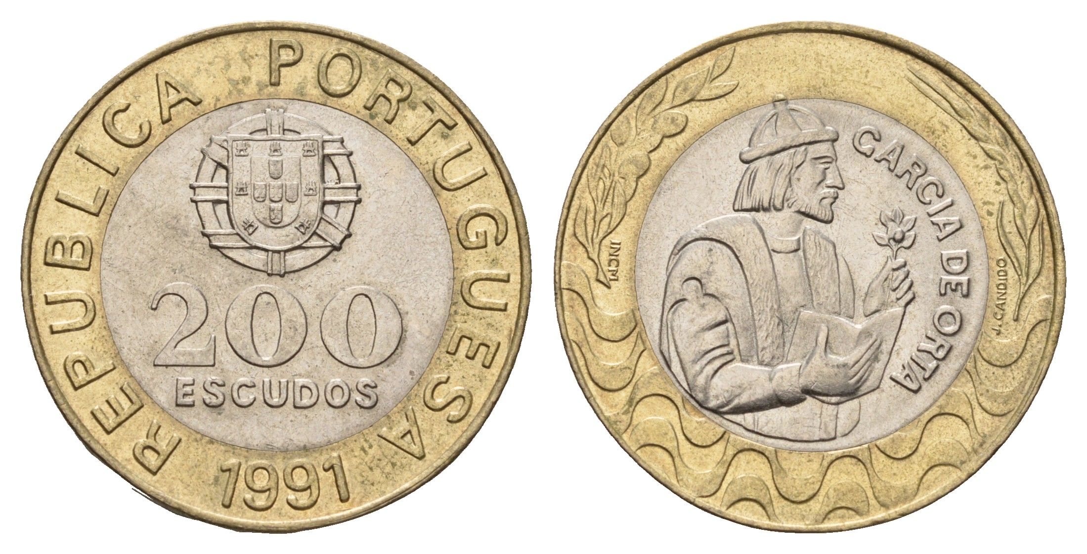 Португалия 200 эскудо 1991 Гарсия Де Орта (1501-1568) KM 655 биметалл 4675-344