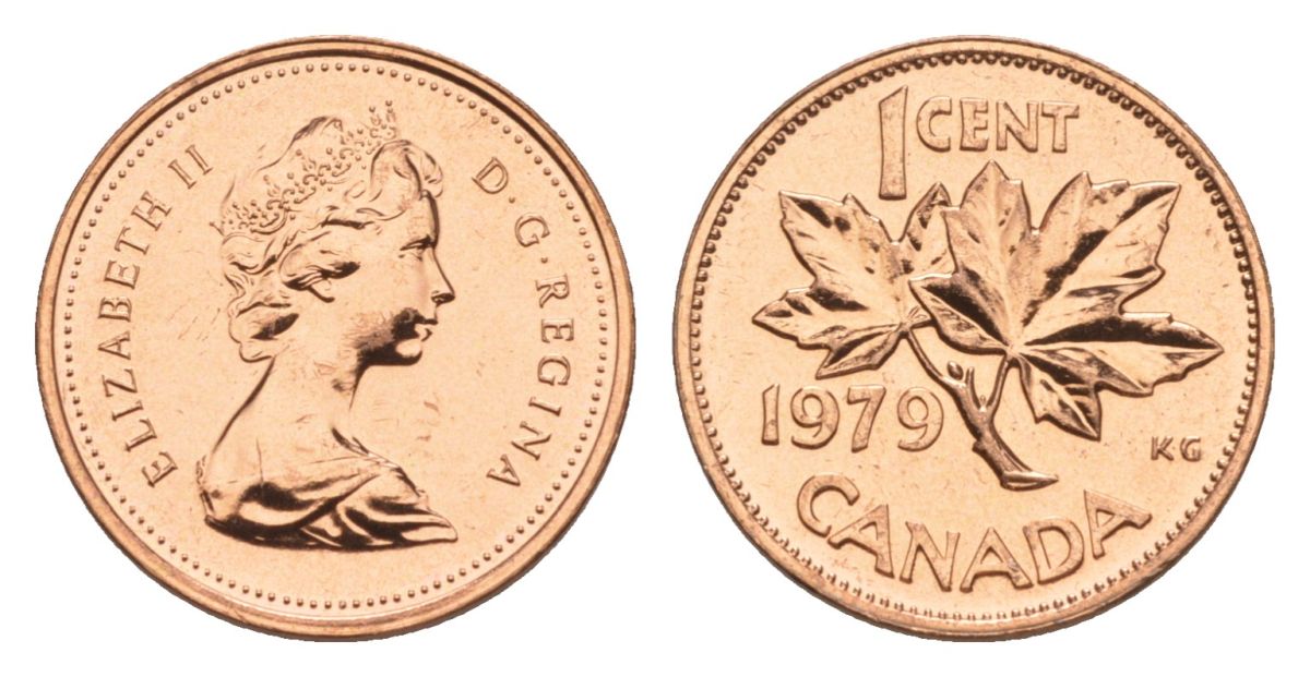 Канада 1 цент 1979 Елизавета II (1952-2022), кленовый лист KM 59.2 бронза PROOF-LIKE (BU) 4630-933