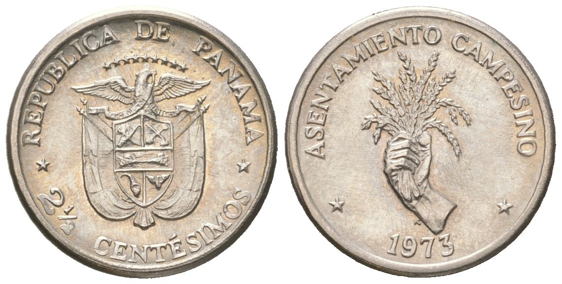 Панама 2 1/2 сентесимо 1973 ФАО - Сельские поселения KM 32 медь плакированная медно-никелем UNC 4611-558