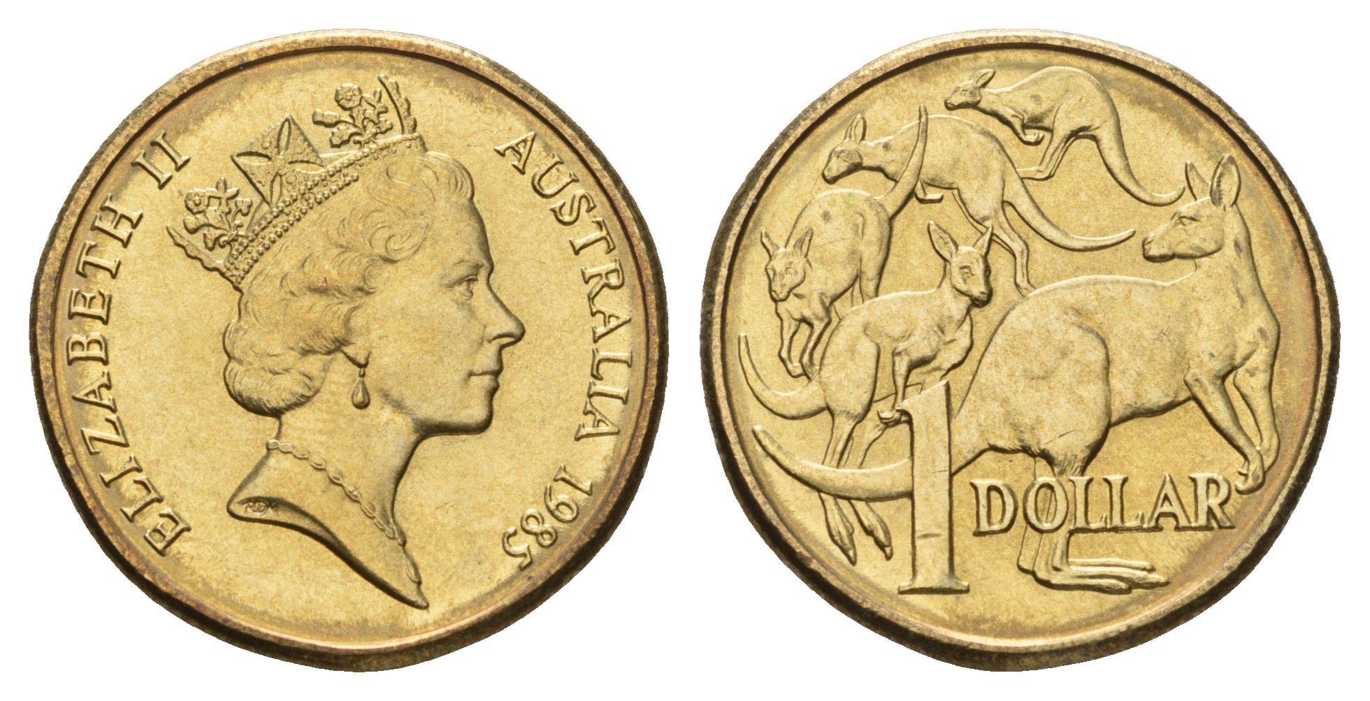 Австралия 1 доллар 1985 Елизавета II (1952-2022), кенгуру KM 84 алюминиевая бронза aUNC 4671-457
