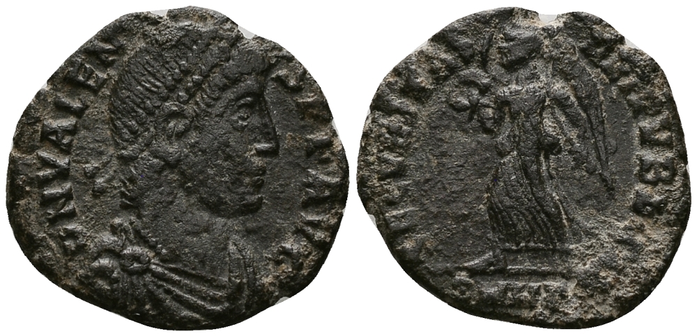 Римская Империя нуммий 364 - 367 Валент SECVRITAS REIPVBLICAE Гераклея Very fine RIC 5b бронза 1073-6-56