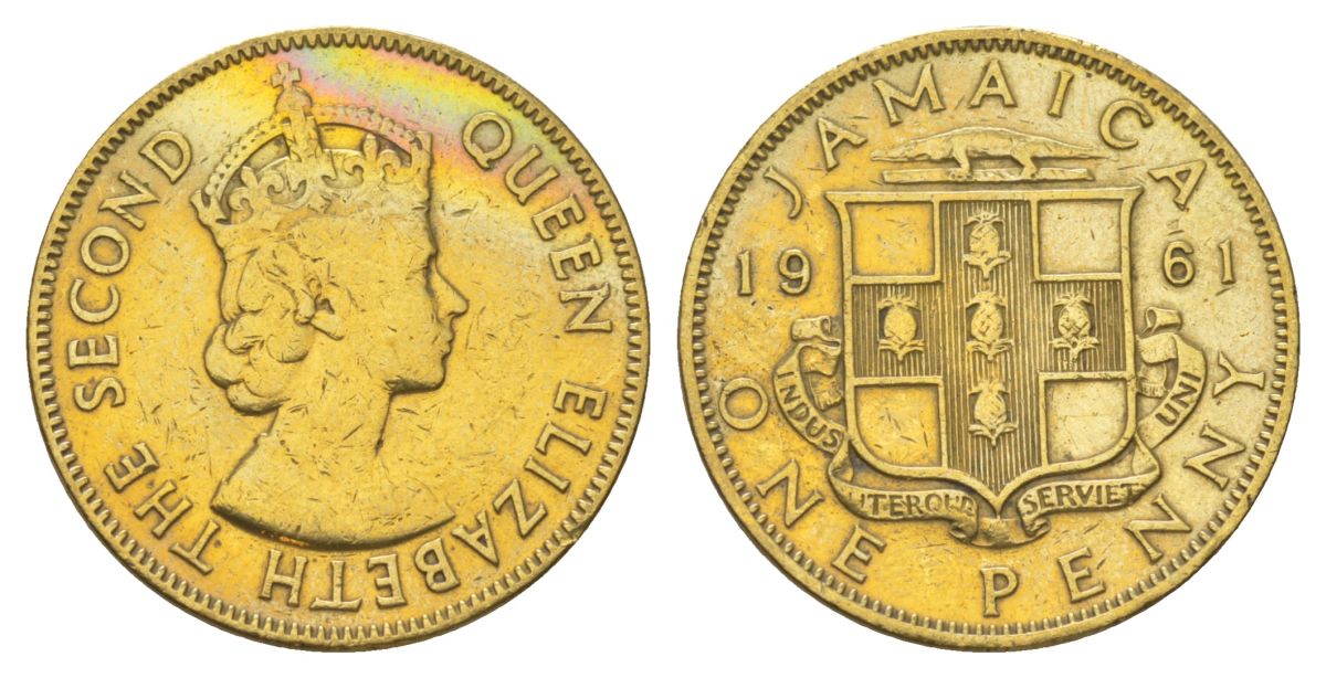 Ямайка 1 пенни 1961 KM 37 никель латунь 4628-711