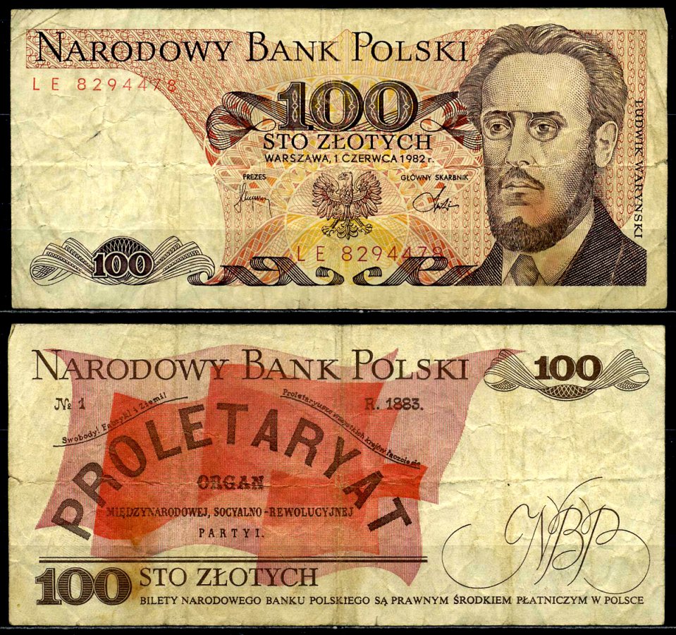 Польша 100 злотых 1982 1 июня 1982, Людвиг-Фаддей Варынский Pick 143d бумага 6287-23-1-2