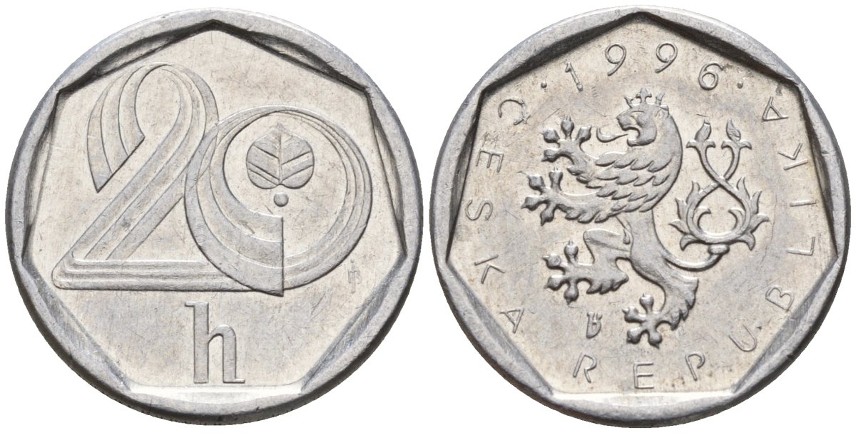 Словакия 20 геллеров 1996 b' KM 2.1 алюминий 4152-867