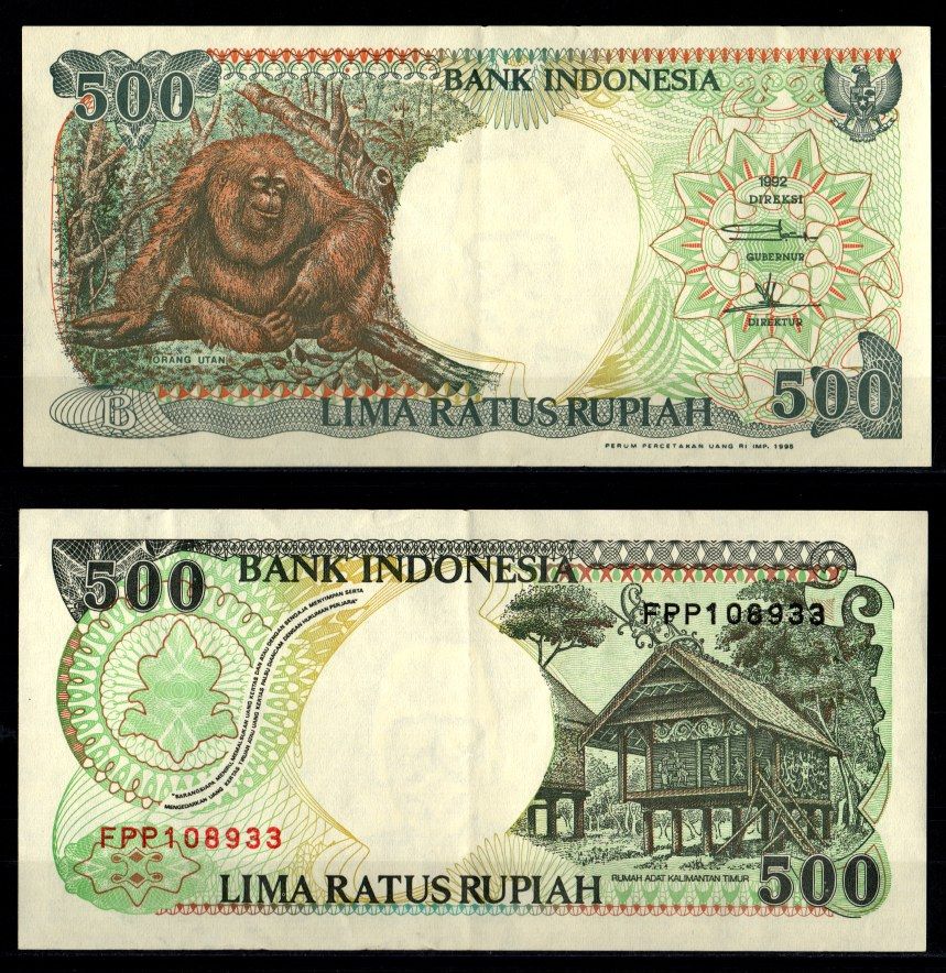 Индонезия 500 рупий 1992 / 1995 Pick 128 d бумага 7116-1-3-2
