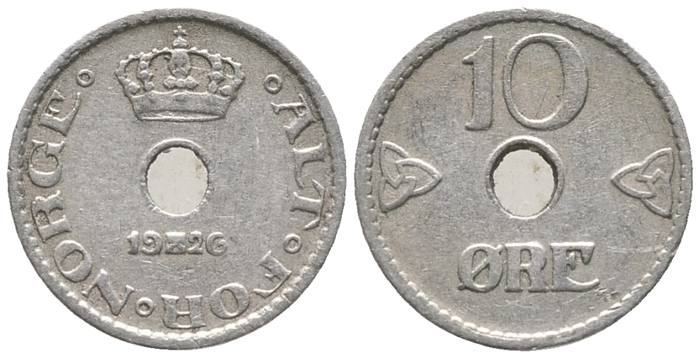НОРВЕГИЯ 10 ЭРЕ 1926 ХОКОН VII (1905-1957) KM 383 медно-никель 100-1164
