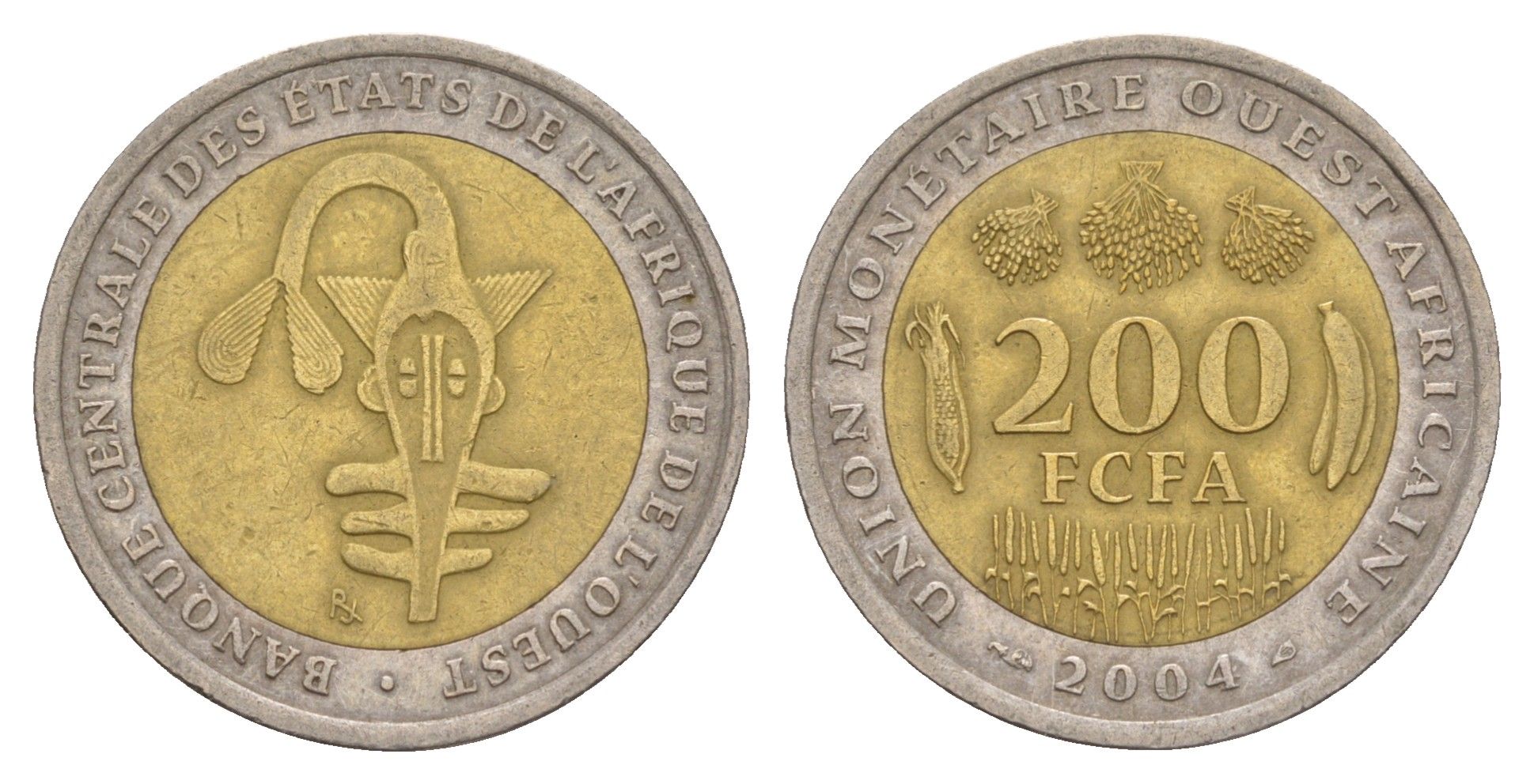 Западная Африка (BCEAO) 200 франков 2004 KM 14 биметалл 4656-934