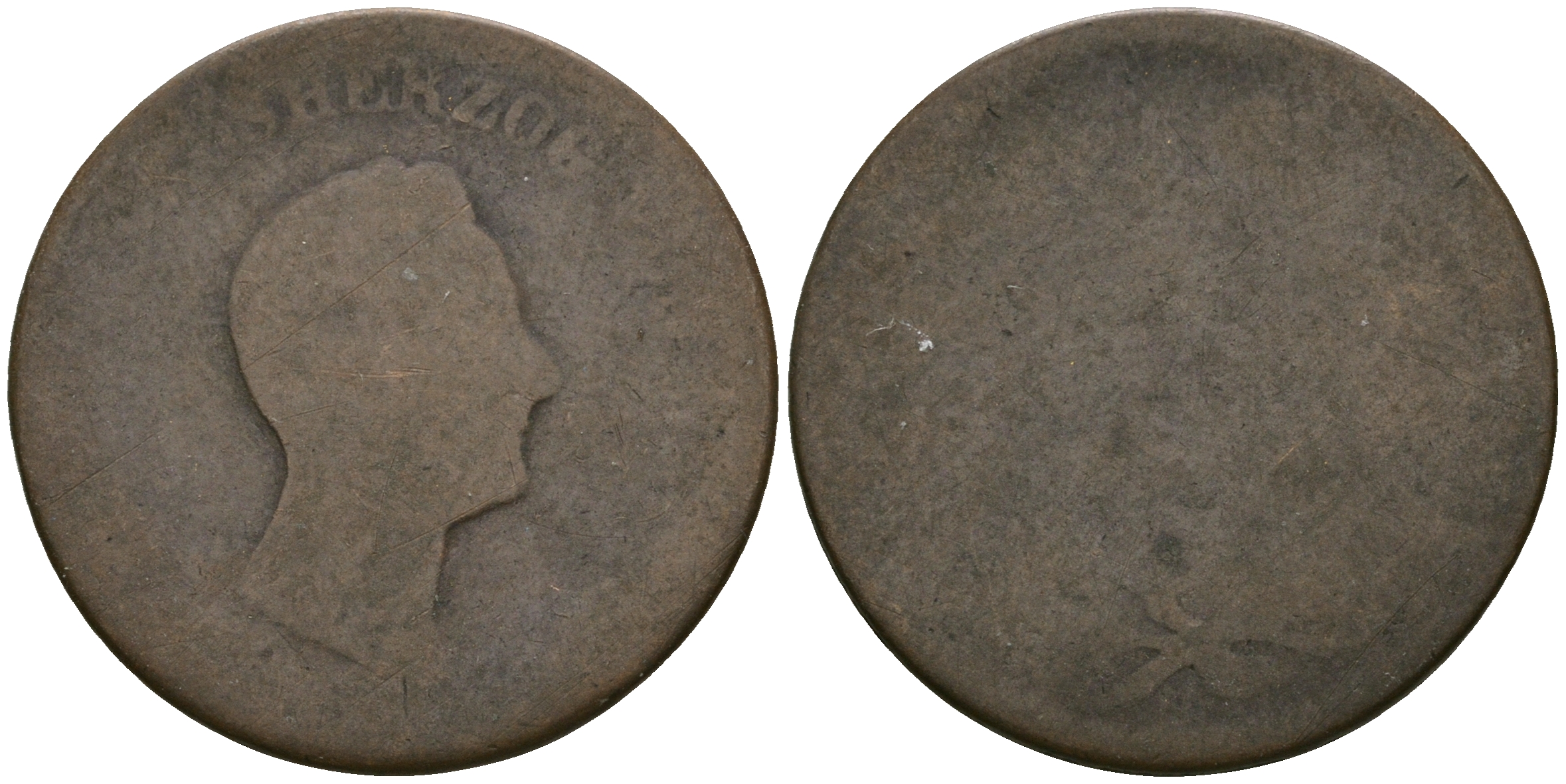 Баден 1 крейцер ND Леопольд I (1830-1845) KM 218.1 медь 4608-1124