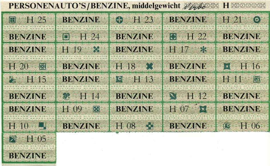Нидерланды талоны на бензин ND 21 талонов   бумага   435-21-2-1