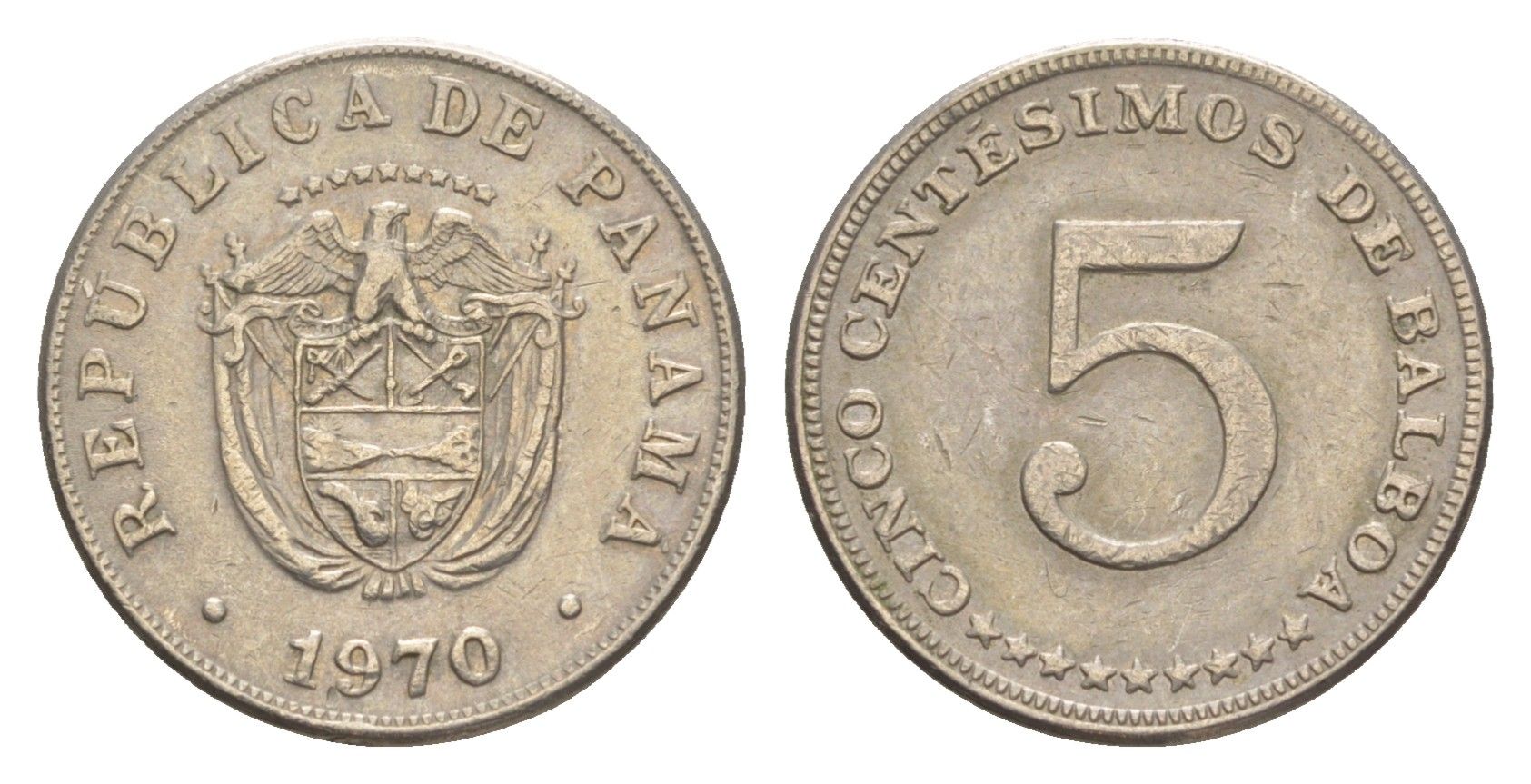 Панама 5 сентесимо 1970 KM 23.2 медно-никель 4644-637