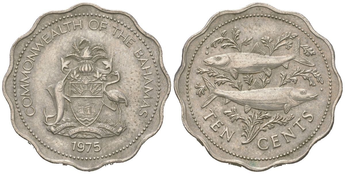 Багамские острова (Багамы) 10 центов 1975 KM 61 медно-никель 4619-1242